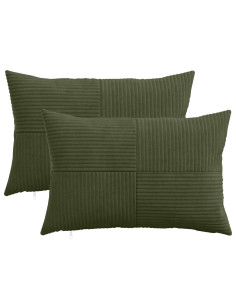 Federa 2 pcs ALMELO Verde 50 x 75 cm corduroy