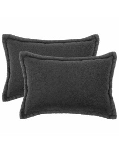 Federa 2 pcs HOUTEN Grigio Scuro 30 x 50 cm Bouclé