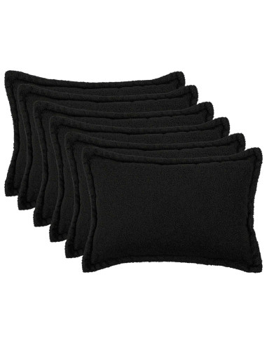 Federa 6 pcs HOUTEN Nero 30 x 50 cm Bouclé