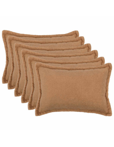 Federa 6 pcs HOUTEN Beige 30 x 50 cm Bouclé