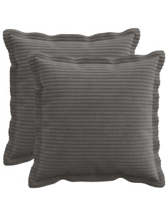 Federa 2 pz HOUTEN Grigio Scuro 35 x 35 cm corduroy