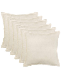 Federa 6 pcs HOUTEN Crema 30 x 30 cm Bouclé