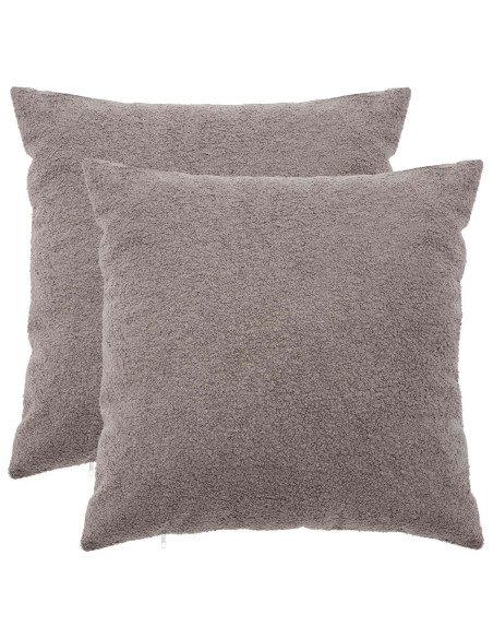 Federa 2 pcs HEERLEN Grigio Chiaro 65 x 65 cm Bouclé
