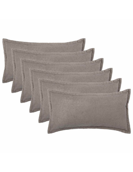 Federa 6 pz HOUTEN Grigio Chiaro 40 x 70 cm Bouclé