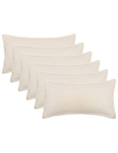 Federa 6 pcs HOUTEN Crema 40 x 70 cm Bouclé