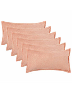 Federa 6 pcs HOUTEN Rosa 40 x 70 cm Bouclé