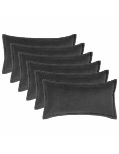Federa 6 pcs HOUTEN Grigio Scuro 40 x 70 cm Bouclé