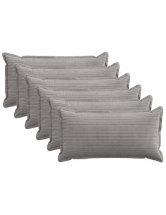 Federa 6 pz HOUTEN Grigio Chiaro 40 x 80 cm corduroy