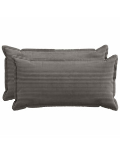 Federa 2 pz HOUTEN Grigio Scuro 40 x 80 cm corduroy