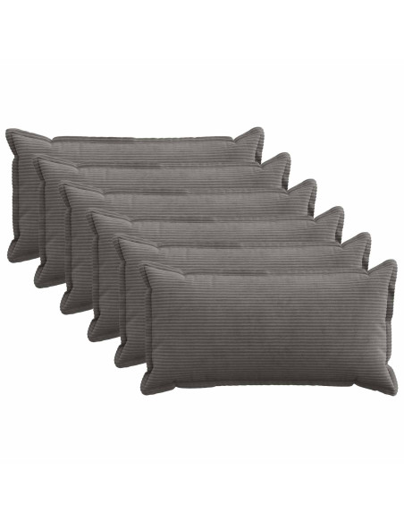 Federa 6 pz HOUTEN Grigio Scuro 40 x 80 cm corduroy