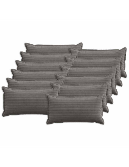 Federa 12 pz HOUTEN Grigio Scuro 40 x 80 cm corduroy
