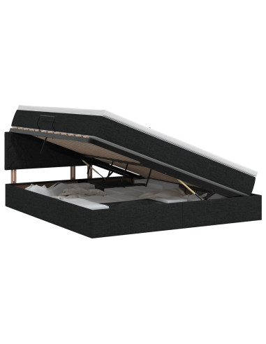 Letto con contenitore e materasso Nero 180 x 200 cm Velluto