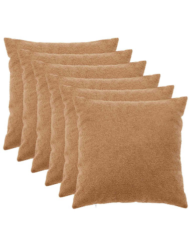 Federa 6 pcs HEERLEN Beige 80 x 80 cm Bouclé
