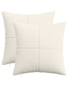 Federa 2 pcs ALMELO Crema 30 x 30 cm corduroy