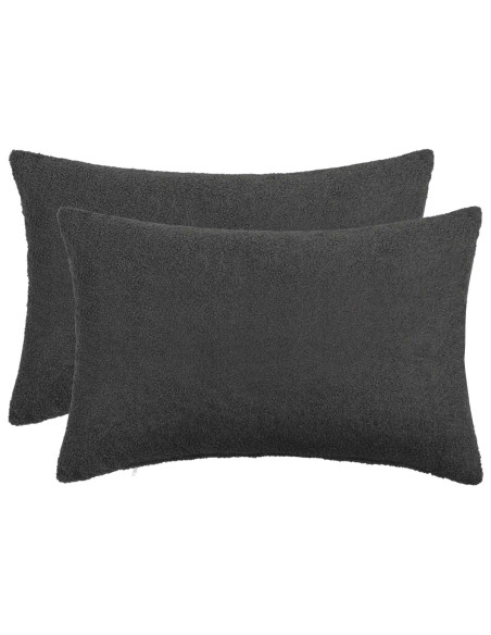 Federa 2 pcs HEERLEN Grigio Scuro 50 x 80 cm Bouclé
