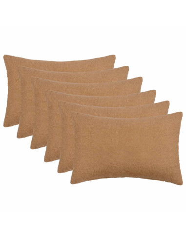 Federa 6 pcs HEERLEN Beige 50 x 80 cm Bouclé