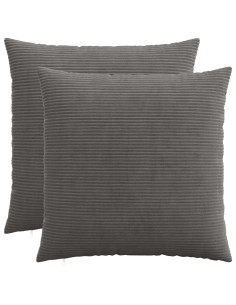 Federa 2 pcs HEERLEN Grigio Scuro 55 x 55 cm corduroy