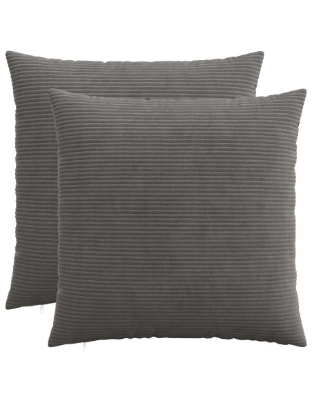 Federa 2 pcs HEERLEN Grigio Scuro 55 x 55 cm corduroy