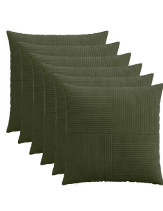 Federa 6 pcs ALMELO Verde 60 x 60 cm corduroy