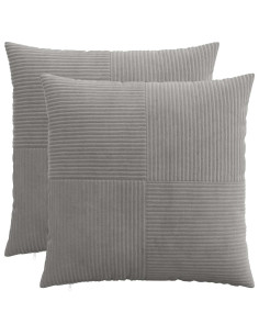 Federa 2 pcs ALMELO Grigio Chiaro 65 x 65 cm corduroy