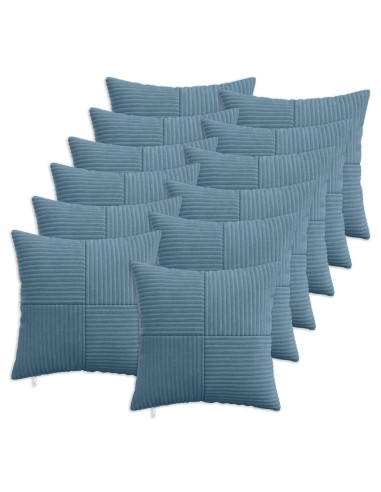 Federa 12 pcs ALMELO Blu 40 x 40 cm corduroy