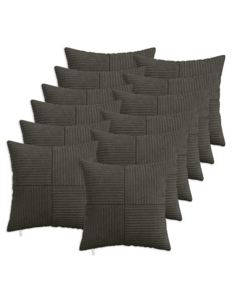 Federa 12 pcs ALMELO Antracite 40 x 40 cm corduroy
