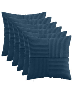 Federa 6 pcs ALMELO Blu navy 40 x 40 cm corduroy