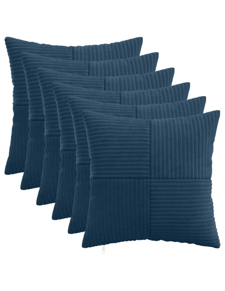 Federa 6 pcs ALMELO Blu navy 40 x 40 cm corduroy