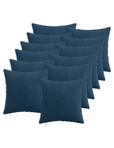 Federa 12 pcs ALMELO Blu navy 40 x 40 cm corduroy