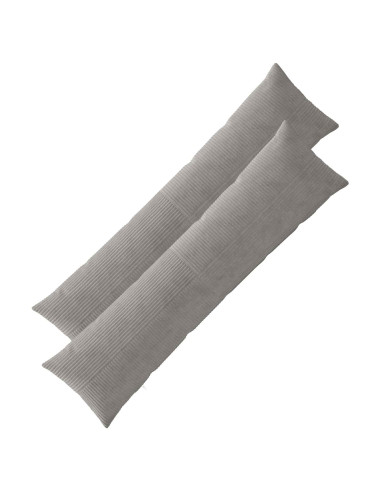Federa 2 pcs ALMELO Grigio Chiaro 40 x 145 cm corduroy