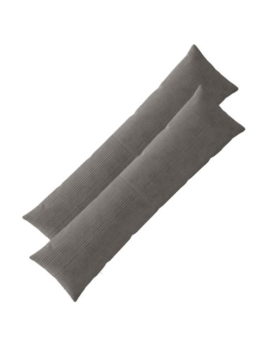 Federa 2 pcs ALMELO Grigio Scuro 40 x 145 cm corduroy