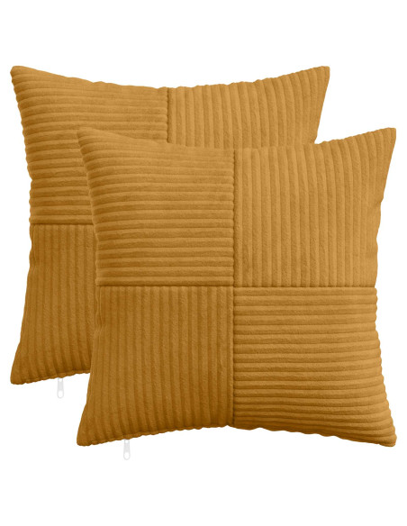 Federa 2 pcs ALMELO Giallo 40 x 40 cm corduroy