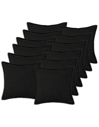 Federa 12 pcs HOUTEN Nero 50 x 50 cm Bouclé