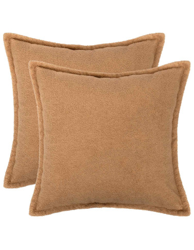 Federa 2 pcs HOUTEN Beige 50 x 50 cm Bouclé