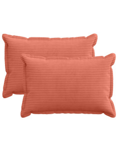 Federa 2 pz HOUTEN Rosso Arancio 50 x 70 cm corduroy