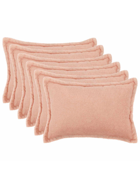 Federa 6 pcs HOUTEN Rosa 50 x 70 cm Bouclé