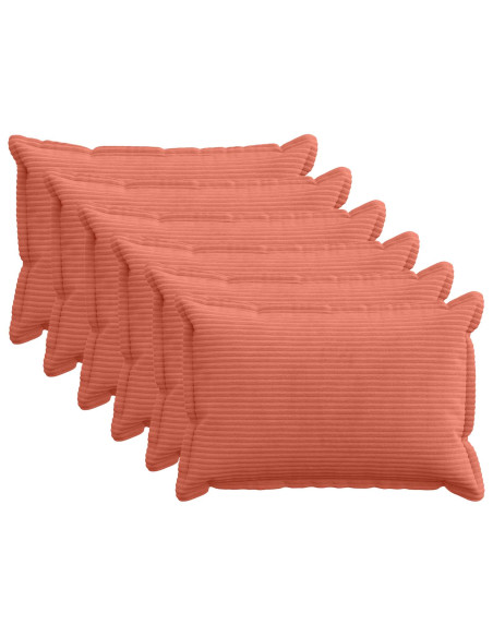 Federa 6 pz HOUTEN Rosso Arancio 50 x 70 cm corduroy