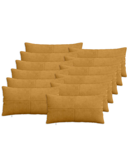 Federa 12 pcs ALMELO Giallo 40 x 80 cm corduroy