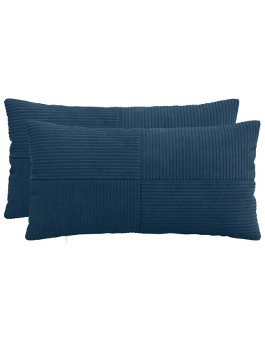 Federa 2 pcs ALMELO Blu navy 40 x 80 cm corduroy