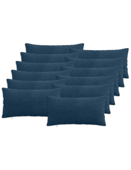 Federa 12 pcs ALMELO Blu navy 40 x 80 cm corduroy