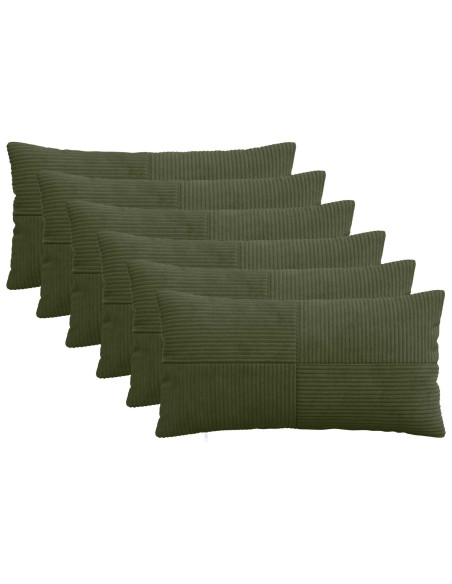 Federa 6 pcs ALMELO Verde 40 x 80 cm corduroy