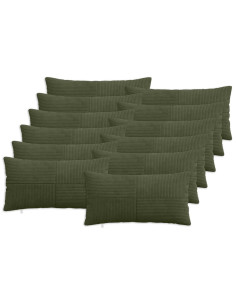 Federa 12 pcs ALMELO Verde 40 x 80 cm corduroy
