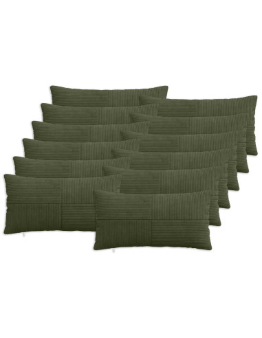 Federa 12 pcs ALMELO Verde 40 x 80 cm corduroy