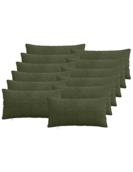 Federa 12 pcs ALMELO Verde 40 x 80 cm corduroy