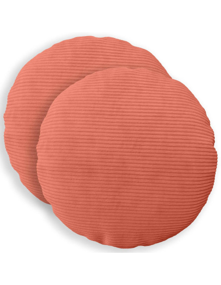 Federa 2 pcs HEERLEN Rosso Arancio Ø 60 cm corduroy