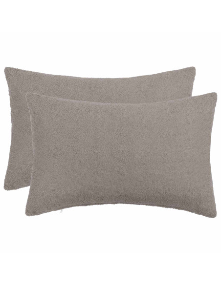 Federa 2 pcs HEERLEN Grigio Chiaro 50 x 75 cm Bouclé