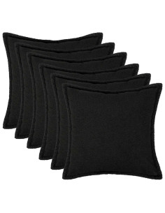 Federa 6 pcs HOUTEN Nero 30 x 30 cm Bouclé