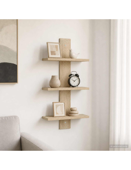 Scaffale da parete Rovere Sonoma 30 x 13.5 x 64.5 cm