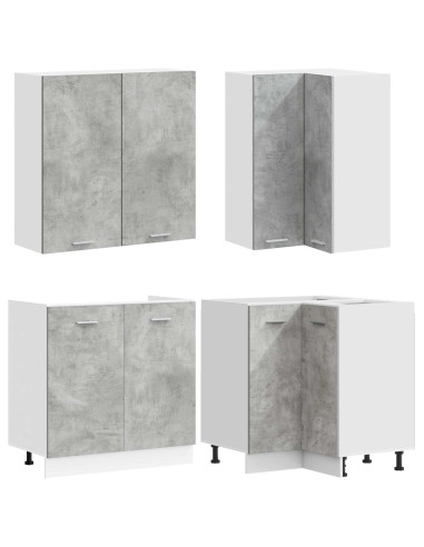 Unità Cucina LYON 8 pz Grigio Cemento Legno ingegnerizzato