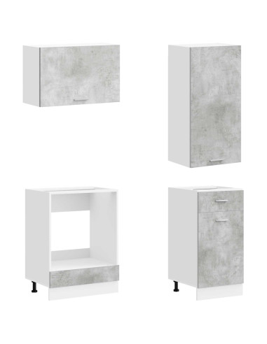 Unità Cucina LYON 8 pz Grigio Cemento Legno ingegnerizzato